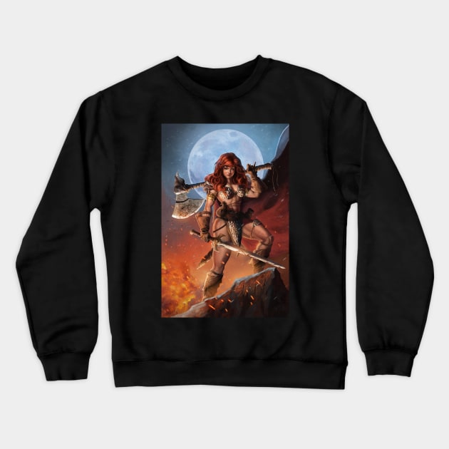 Barbarian Beauty Crewneck Sweatshirt by PinkHavok